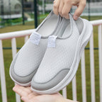 Damen Bequeme Slip-On Freizeitschuhe mit atmungsaktiver Netzstruktur EB