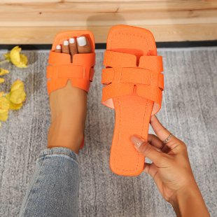 Damen Bequeme Riemensandalen mit modischem Textiloberteil und dämpfender Sohle EB