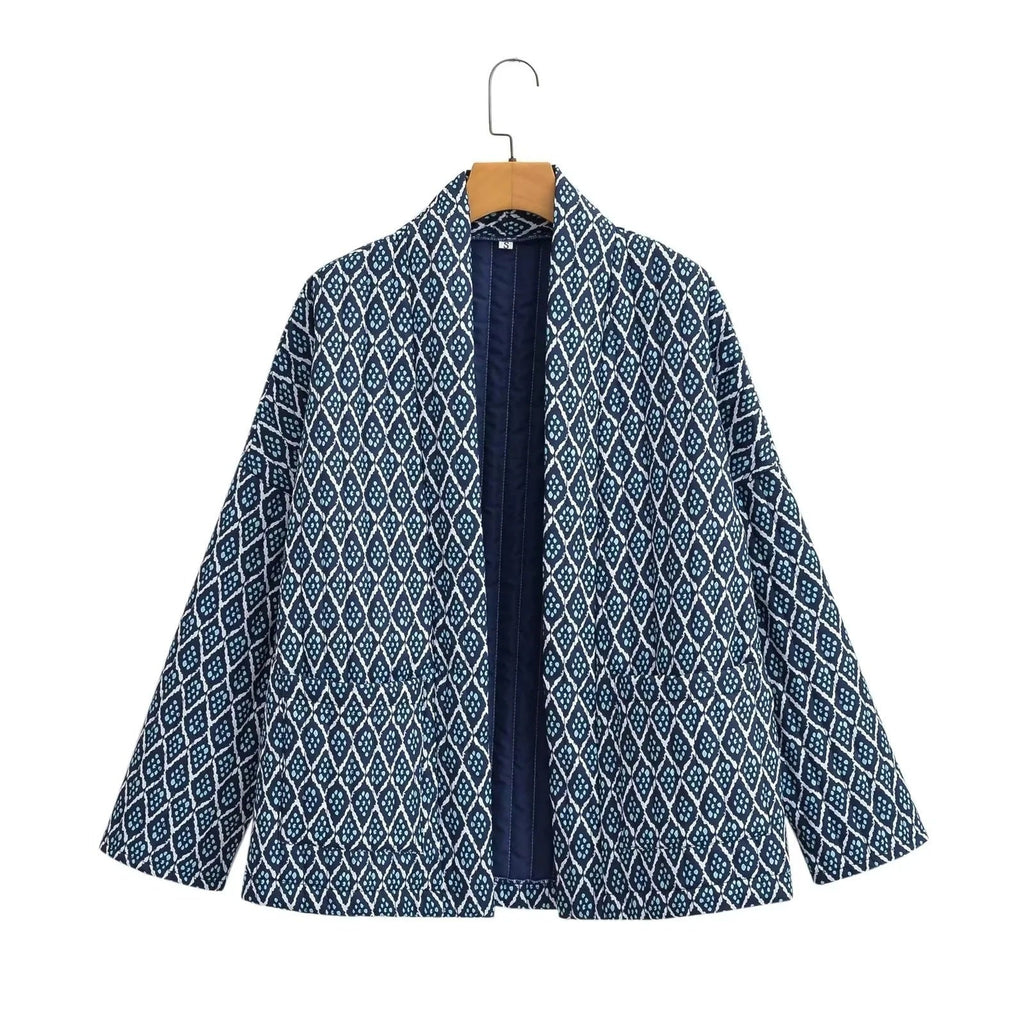 Damen Kimono-Jacke mit traditionellem Muster und bequemer Passform EB