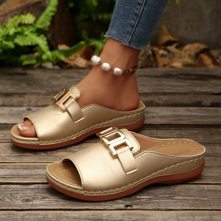Damen Bequeme Clogs mit modischem Schnallen-Design EB