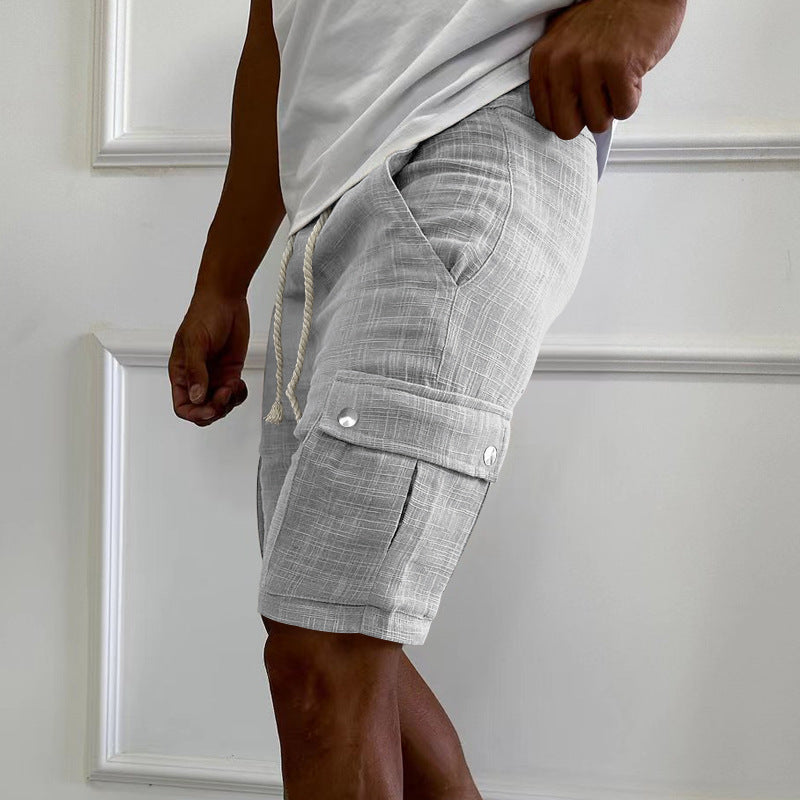 Herren Cargo-Bermudashorts aus Leinen-Baumwoll-Mix