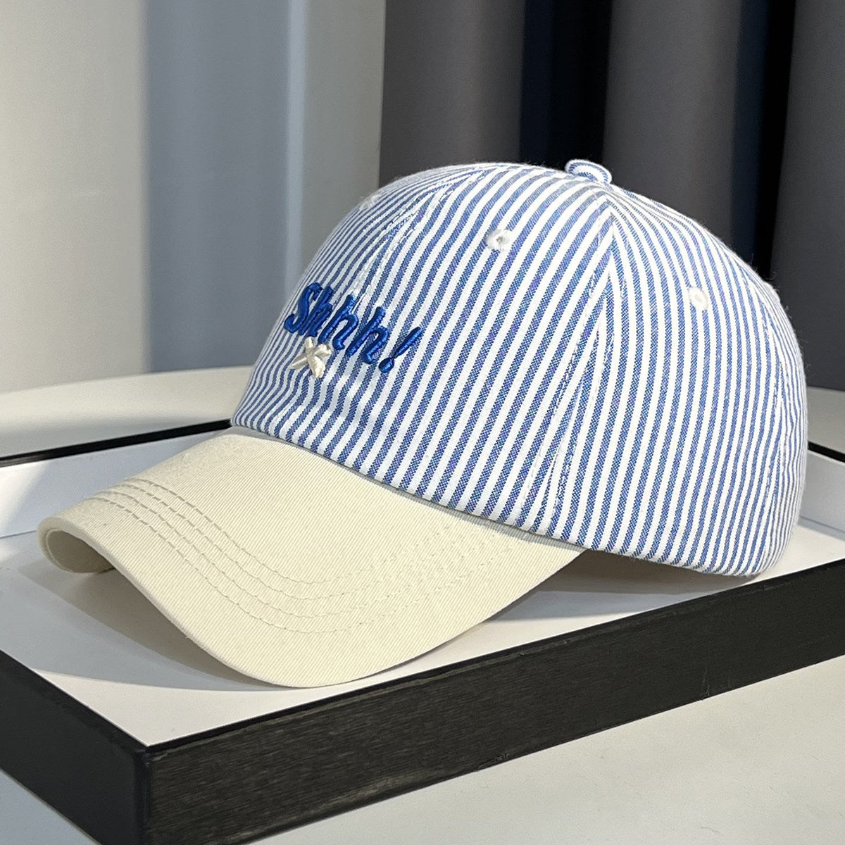 Gestreifte Baumwoll-Baseballcap