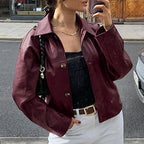 Damen Kunstlederjacke im modischen Oversized-Schnitt EB