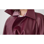 Damen Kunstleder-Trenchcoat mit elegantem Schnitt EB