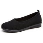 Damen Bequeme Strick-Ballerinas mit elastischem Einstieg EB