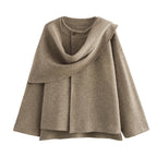 Damen asymmetrische ponchoartige Jacke aus weichem Material EB