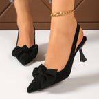 Damen Slingback Pumps mit modischem Schleifen-Detail und elegantem Absatz EB