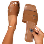 Damen Bequeme Riemensandalen mit modischem Schnallen-Detail EB