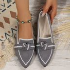 Damen bequeme Slip-On Mokassins mit modischen Details EB