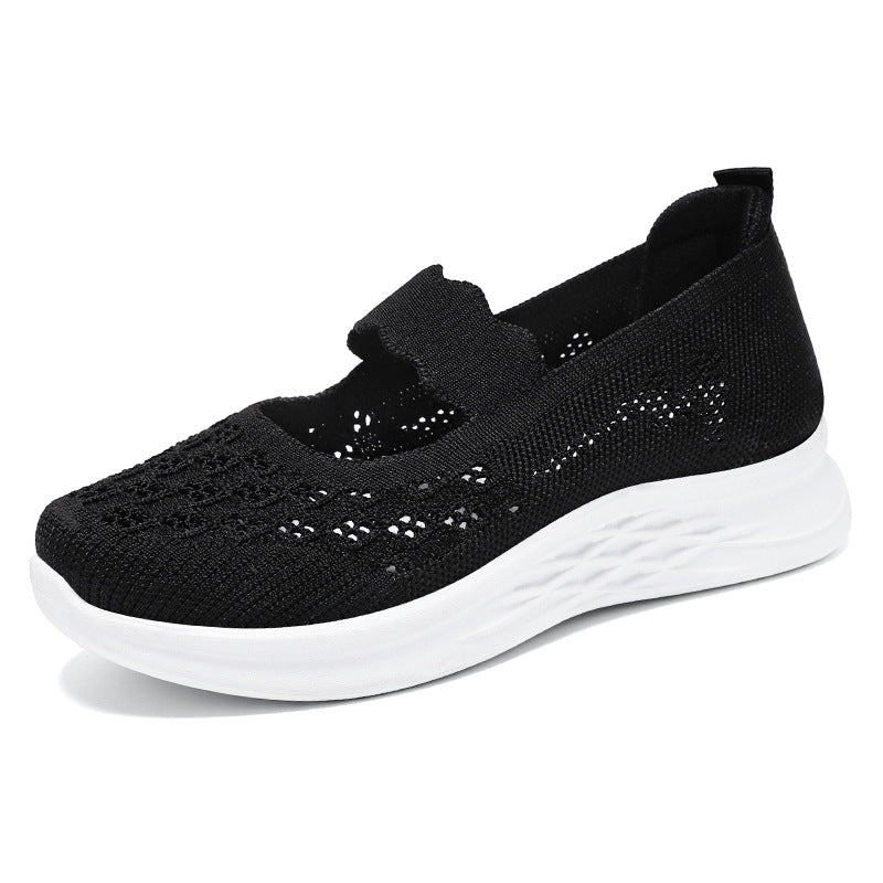 Damen Bequeme Slip-On Ballerinas mit floralen Details EB