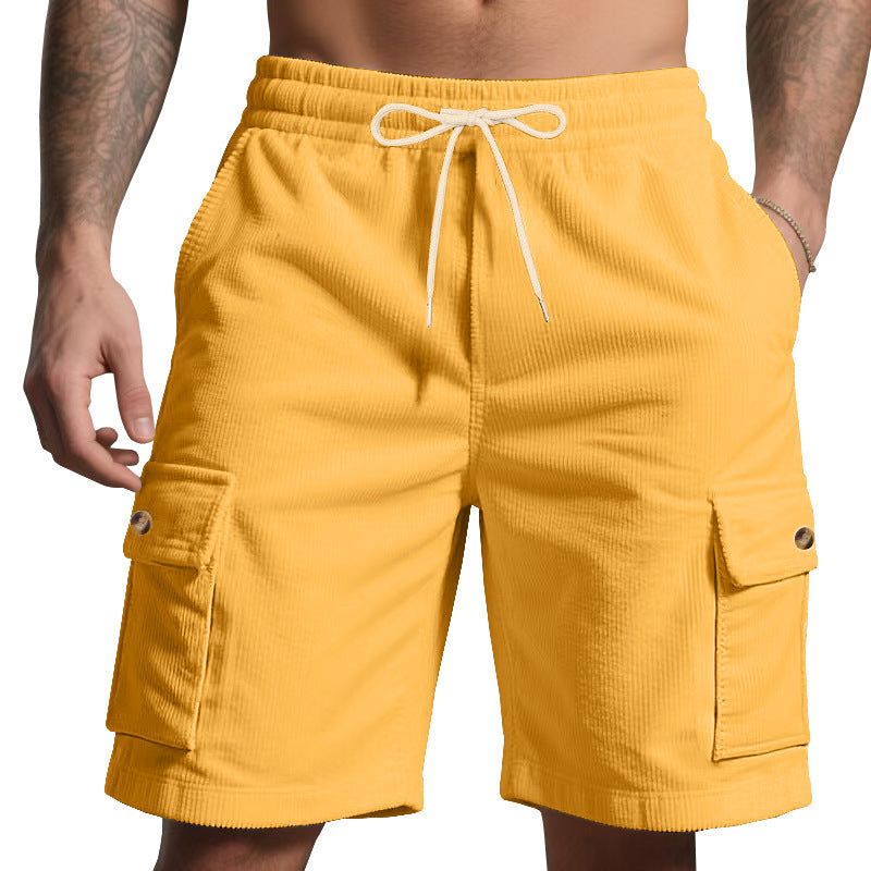 Herren-Cordshorts mit Cargo-Taschen und Kordelzug
