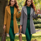 Damen Eleganter Longblazer mit asymmetrischem Schnitt EB