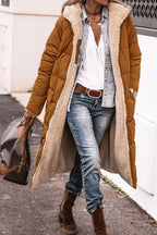 Damen Lange Winterjacke mit weich gefüttertem Kragen EB