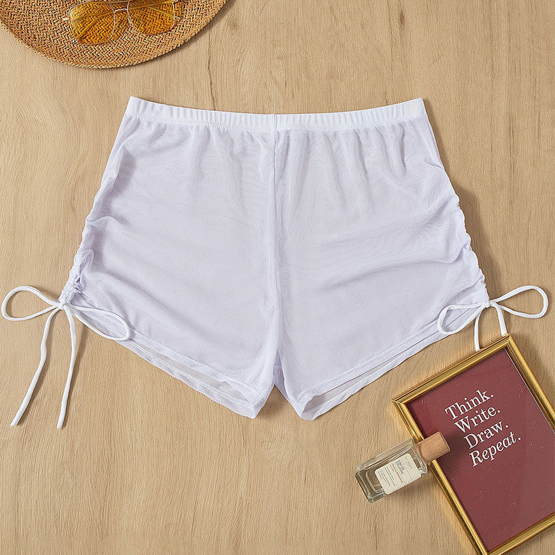 Damen Sportliche Badeshorts mit verstellbarem Rüschendetail EB