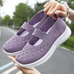 Damen Bequeme Slip-On Ballerinas mit floralen Details EB