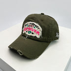 Inspirierende Damen-Baseballkappe aus Baumwolle im Used-Look