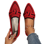 Damen bequeme Slip-On Mokassins mit modischen Details EB