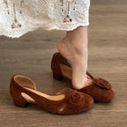 Damen Ballerina-Schuhe mit eleganter Blumendekoration und geschmackvollem Design EB