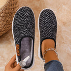 Damen Bequeme Hausschuhe mit Rutschfester Sohle und Herringbone-Muster EB
