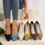 Damen elegante Ballerinas mit stylischem Schleifen-Detail aus atmungsaktivem Gewebe R&B
