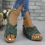 Damen bequeme Sandalen mit modischem Kreuzdesign EB