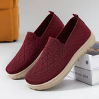 Damen Bequeme Freizeit Slip-On Schuhe mit atmungsaktivem Obermaterial EB