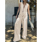 Damen luftiges Sommer-Set mit verstellbarem Kordelzug und lockerer Passform EB