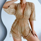 Damen Transparente Strandoveralls EB