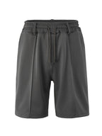 Herren nan technische Netzstruktur-Shorts mit Bügelfalte, Gürtelschlaufen und elastischem Kordelbund EB