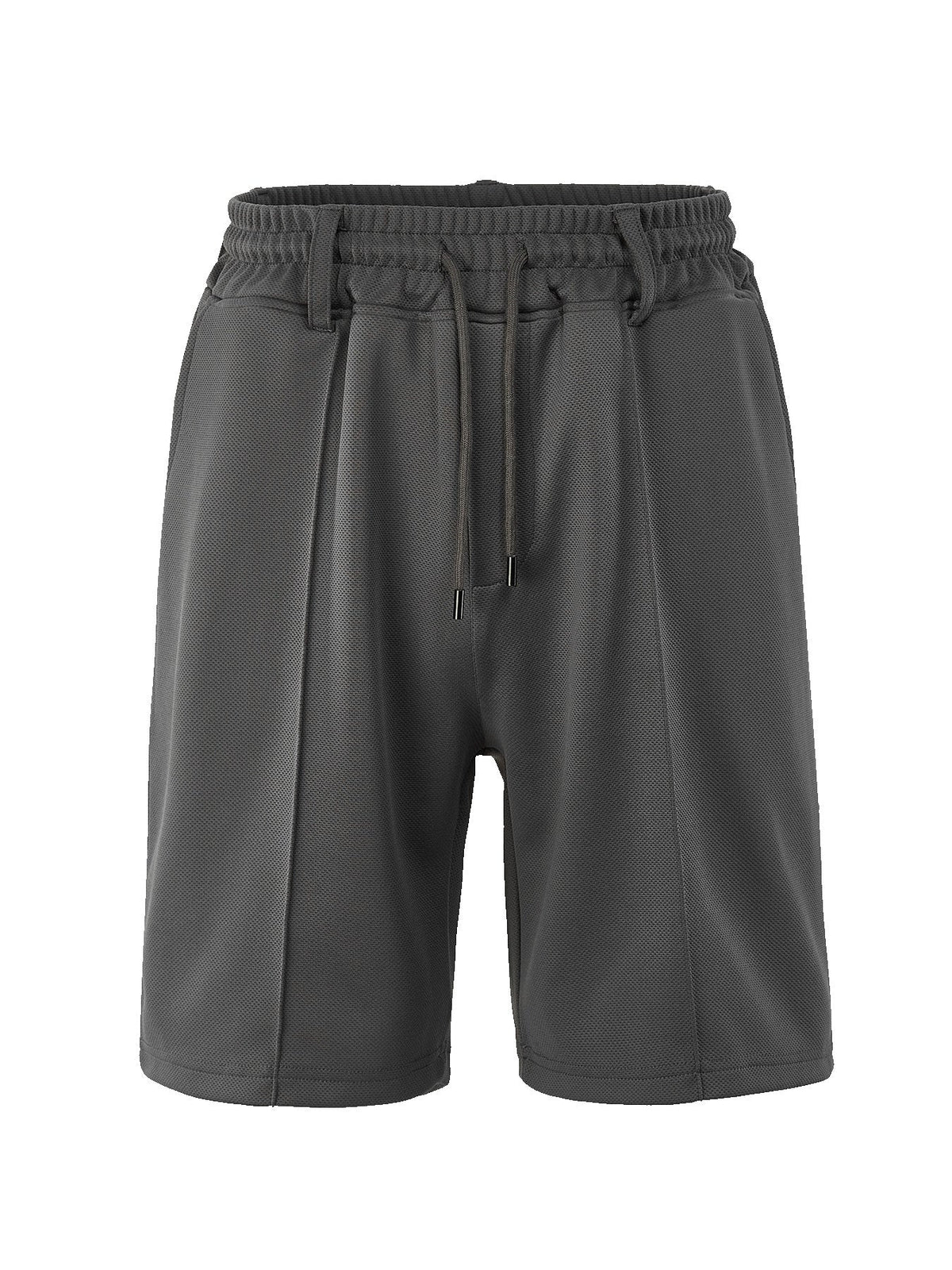 Herren nan technische Netzstruktur-Shorts mit Bügelfalte, Gürtelschlaufen und elastischem Kordelbund EB