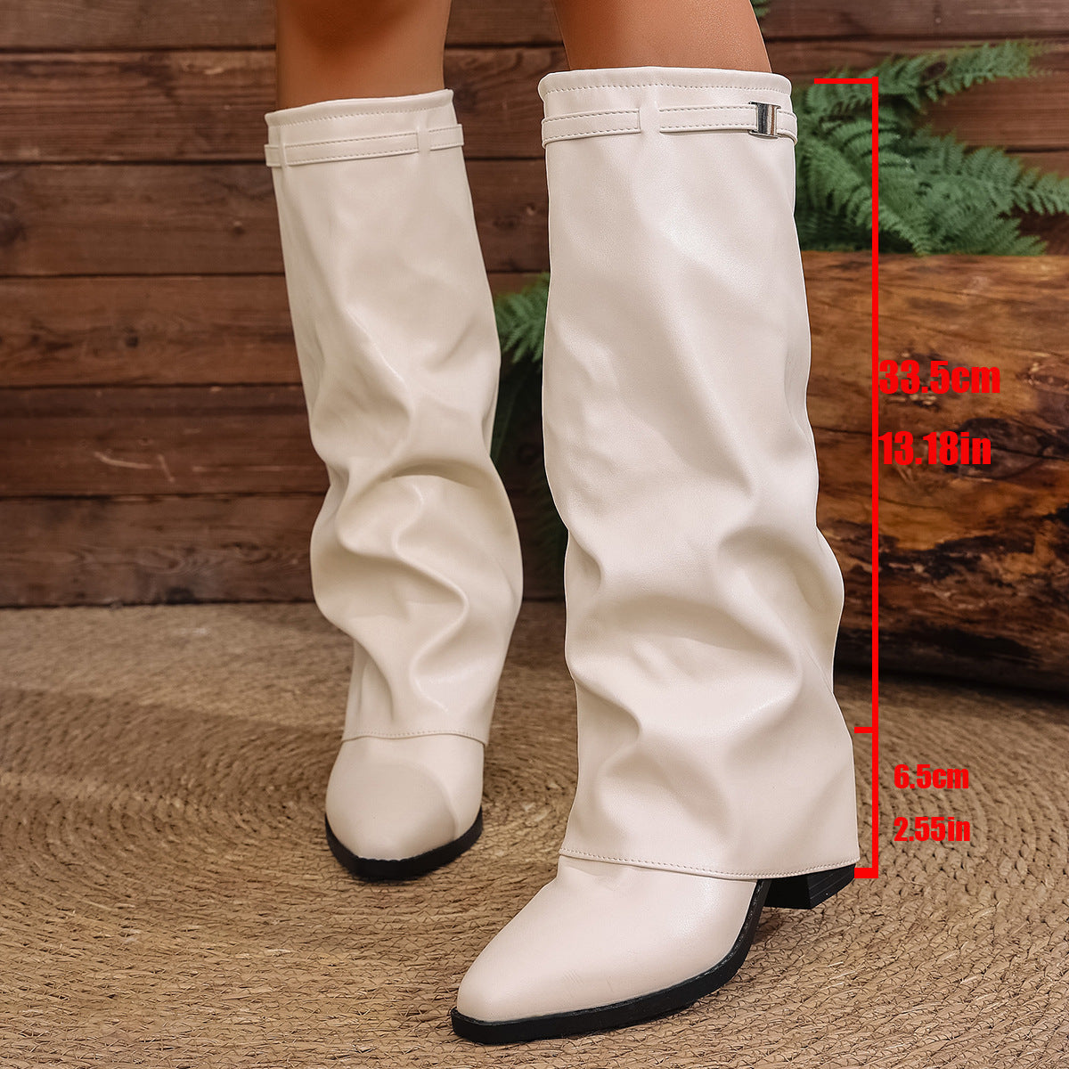 Damen Elegante, knöchelhohe Stiefeletten aus weichem Kunstleder mit modischem Falten-Design EB
