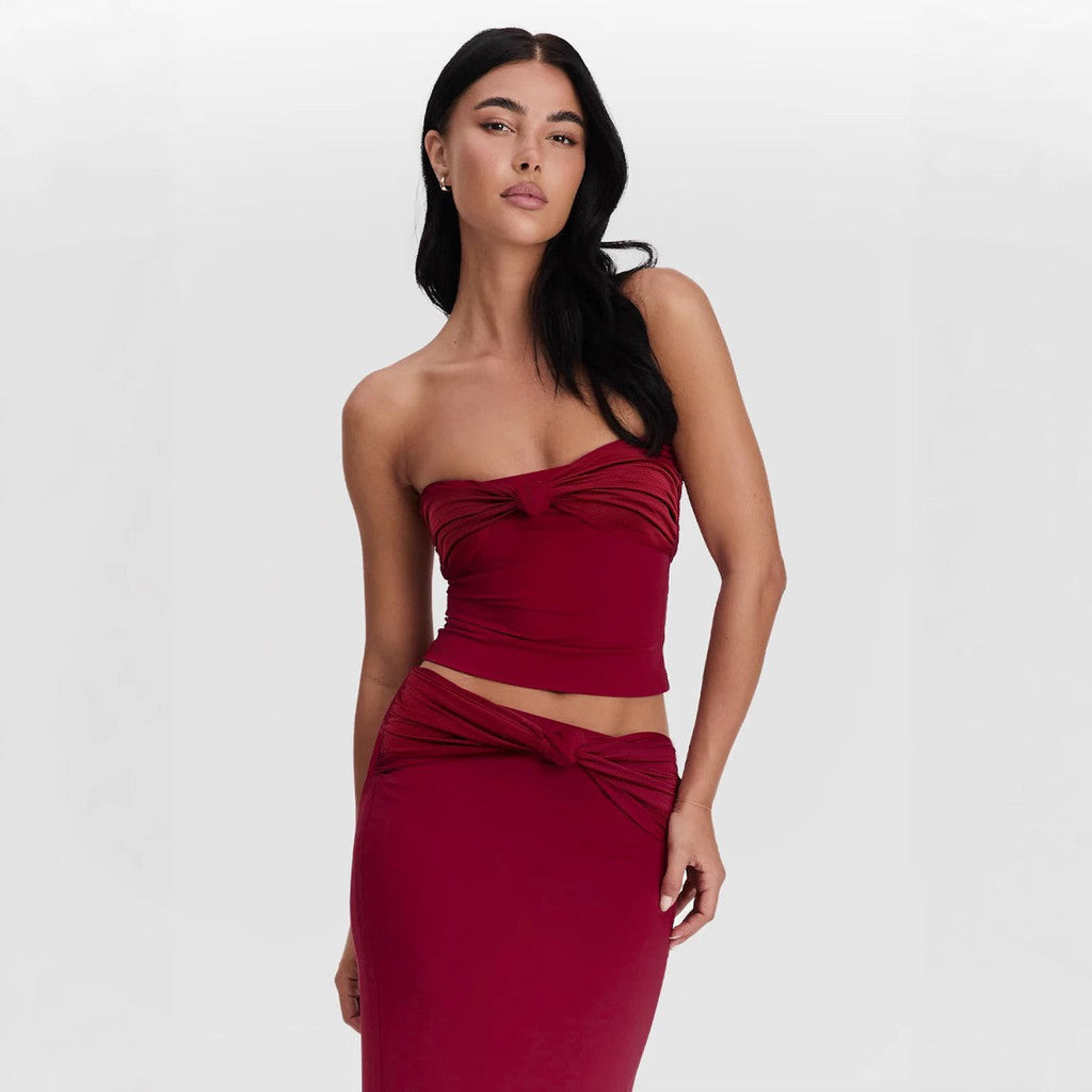 Damen Crop Top und Rock Set EB