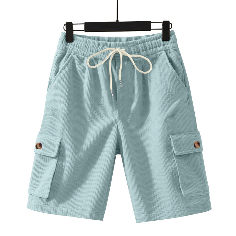 Herren-Cordshorts mit Cargo-Taschen und Kordelzug