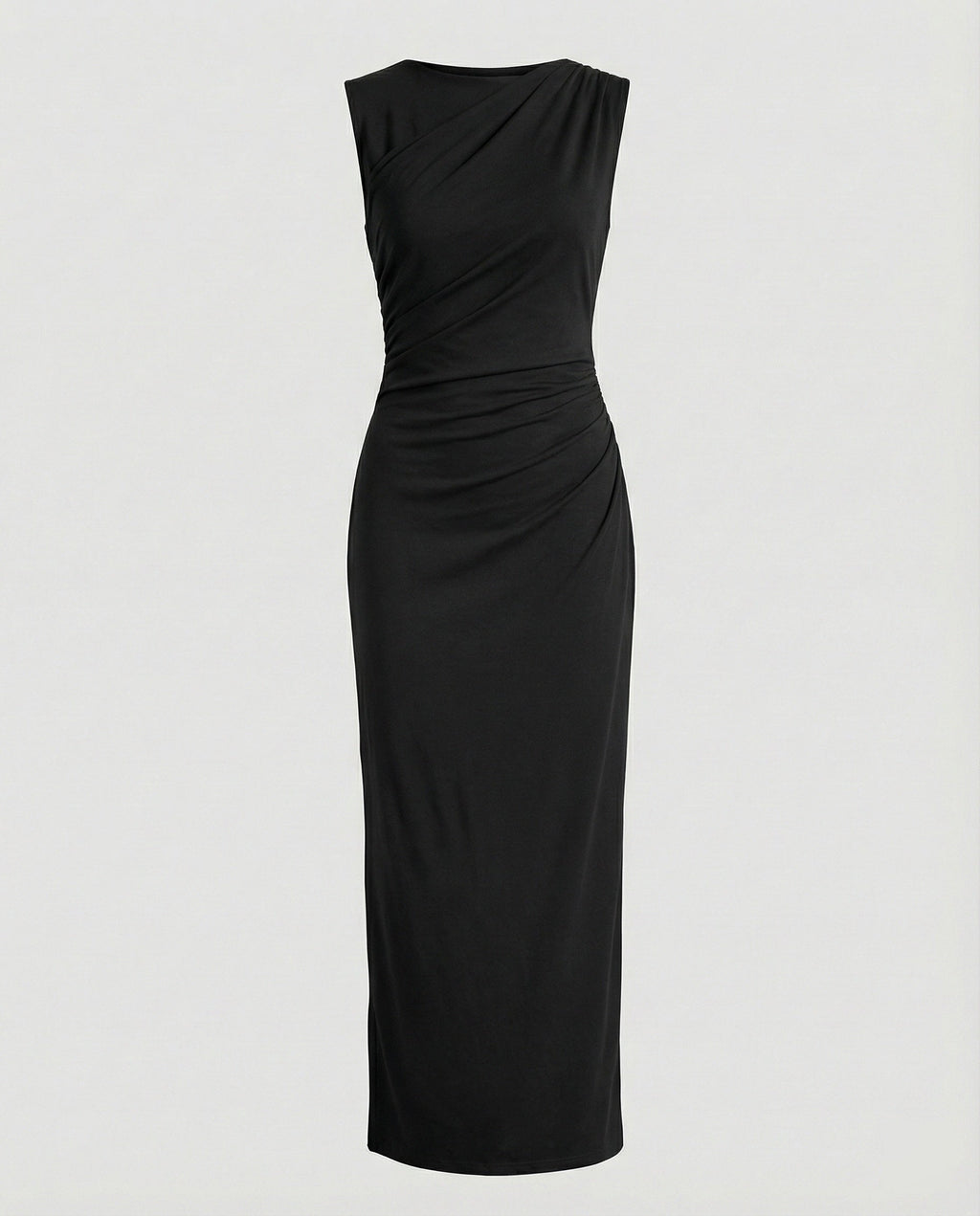 Damen Satin Maxikleid mit Drapierungen