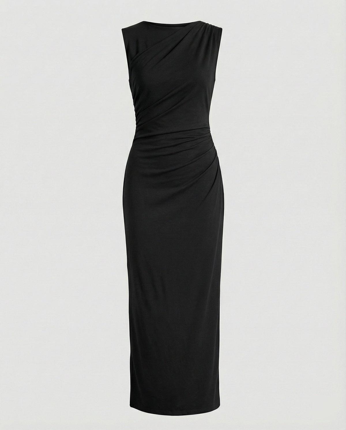 Damen Satin Maxikleid mit Drapierungen