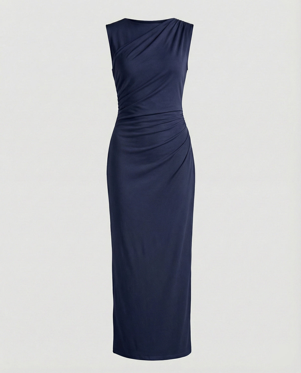 Damen Satin Maxikleid mit Drapierungen