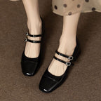 Damen Ballerina-Schuhe mit doppelt verstellbarem Riemchen und bequemer Sohle EB