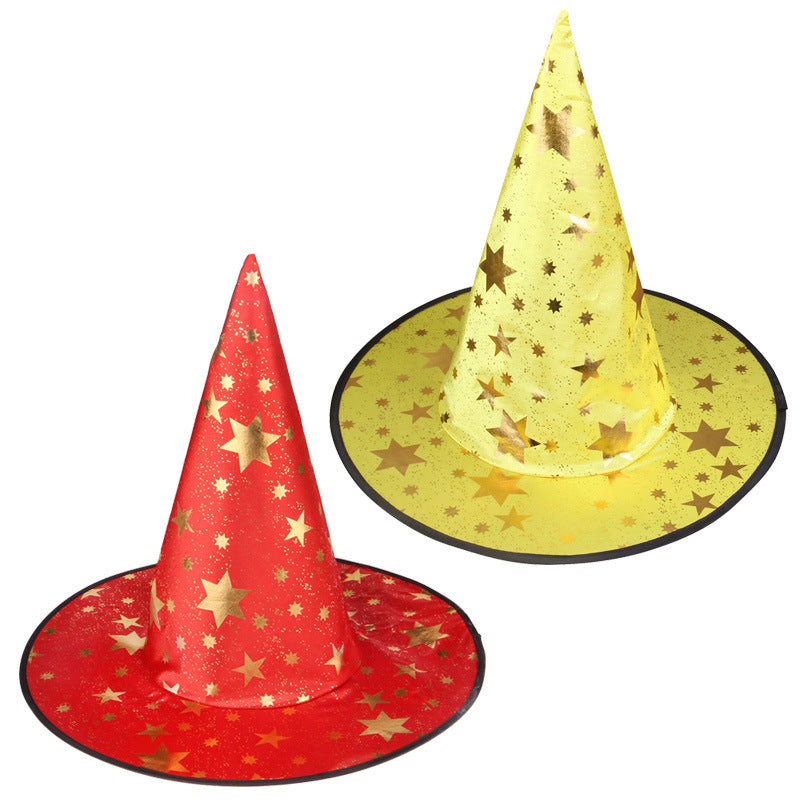 Glitzernder Hexenhut mit Sternen