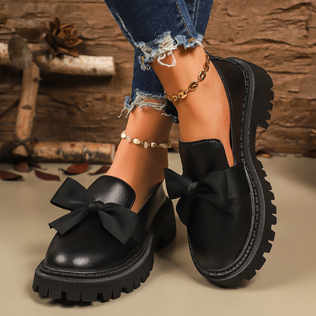 Damen Loafers mit elegantem Schleifen-Design und rutschfester Sohle EB
