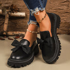 Damen Loafers mit elegantem Schleifen-Design und rutschfester Sohle EB