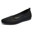 Damen Bequeme Strick-Ballerinas mit luftdurchlässigem Obermaterial EB