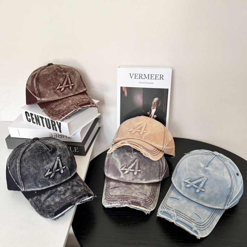 Damen-Baseballkappe im Vintage-Stil mit Used-Look