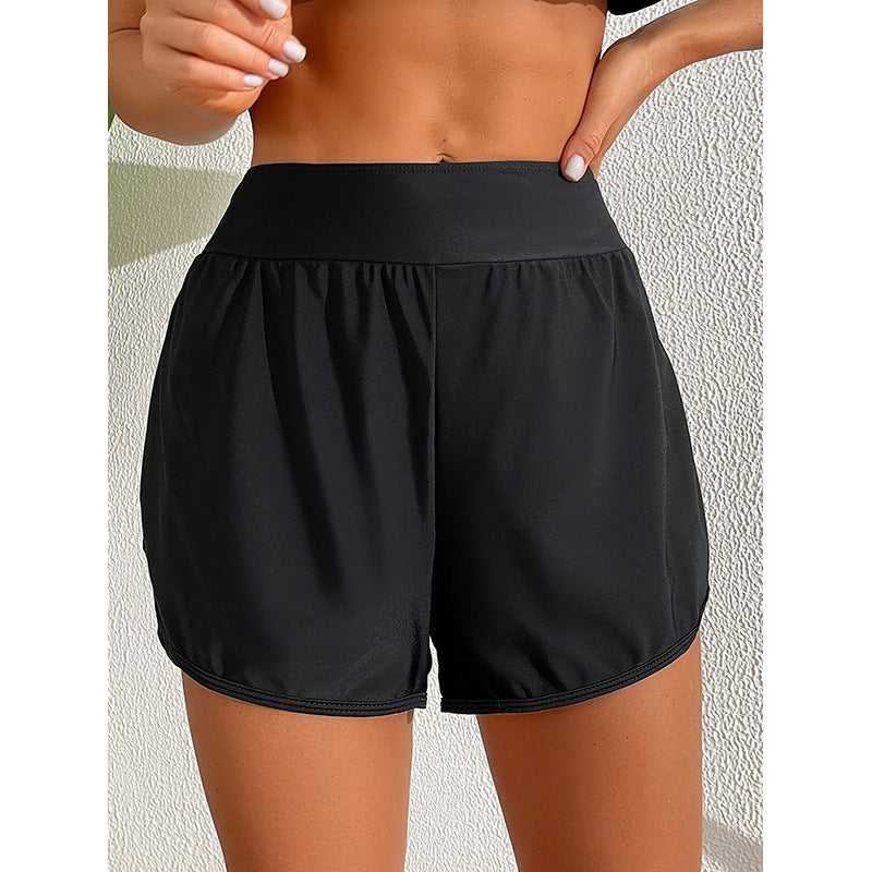 Damen Sportliche Fitness-Shorts mit hohem Bund EB