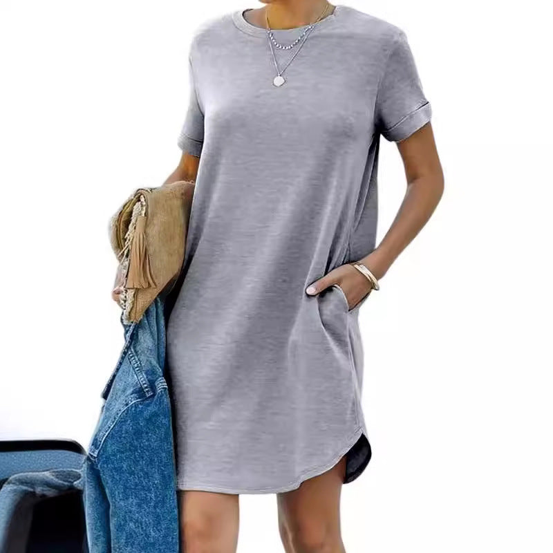 Damen Casual Kleid mit praktischen Taschen EB
