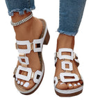 Damen Absatzsandalen mit modischem Riemendesign und verzierten Elementen EB