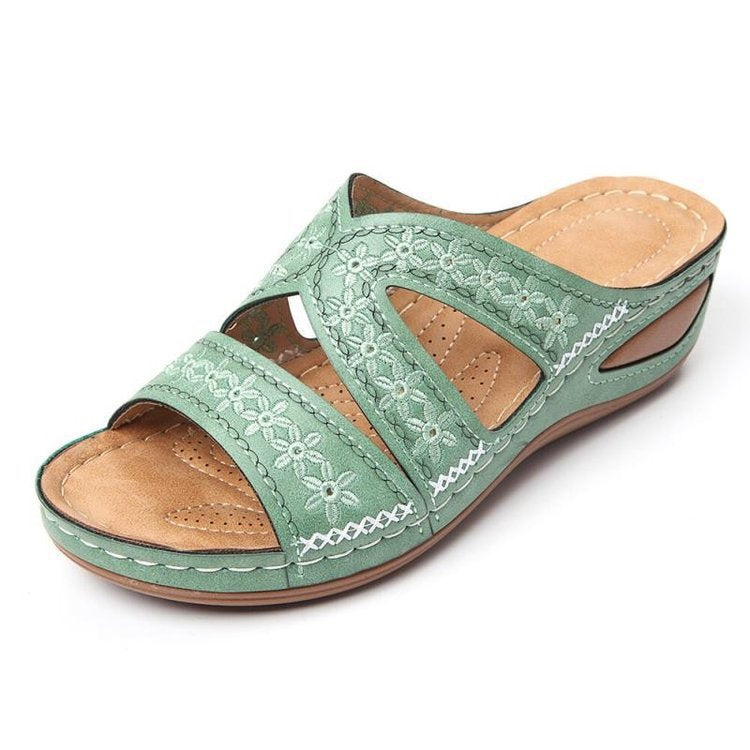 Damen Komfortable Clogs mit floralem Design und ergonomischem Fußbett EB