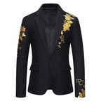 Damen Eleganter Blazer mit floralem Design und seidigem Finish EB