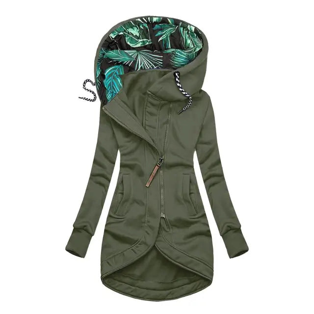 Damen Kapuzenjacke mit hohem Kragen und praktischen Eingrifftaschen EB