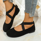 Damen elegante Ballerinas mit elastischem Riemendesign EB