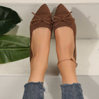 Damen elegante Ballerinas mit raffiniertem Schleifen-Detail und atmungsaktiver Obermaterialstruktur EB